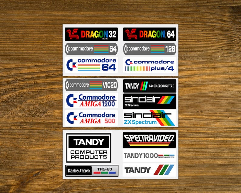 Set of 17 Different - Computer System Logo Stickers - Various Sticker ...