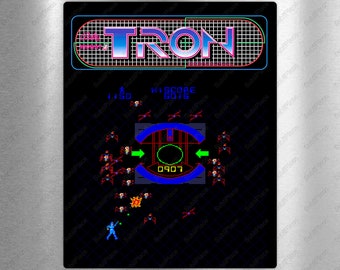 Tron Arcade Game Marquee & Screenshot 8"x10" Metal Plate - High gloss with rounded corners - Image is sublimated into the plate