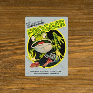 Frogger Atari 2600 Box Cover Video Game image on a Fridge Magnet 2.5"x3.5" Metal Plate - High gloss - Image is sublimated into the plate