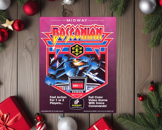 Bosconian Arcade Game Flyer Promo Art Image on a 8