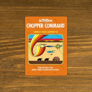 Chopper Command Atari 2600 Box Cover Video Game image on a Fridge Magnet 2.5"x3.5" Metal Plate - High gloss - Image is sublimated into plate