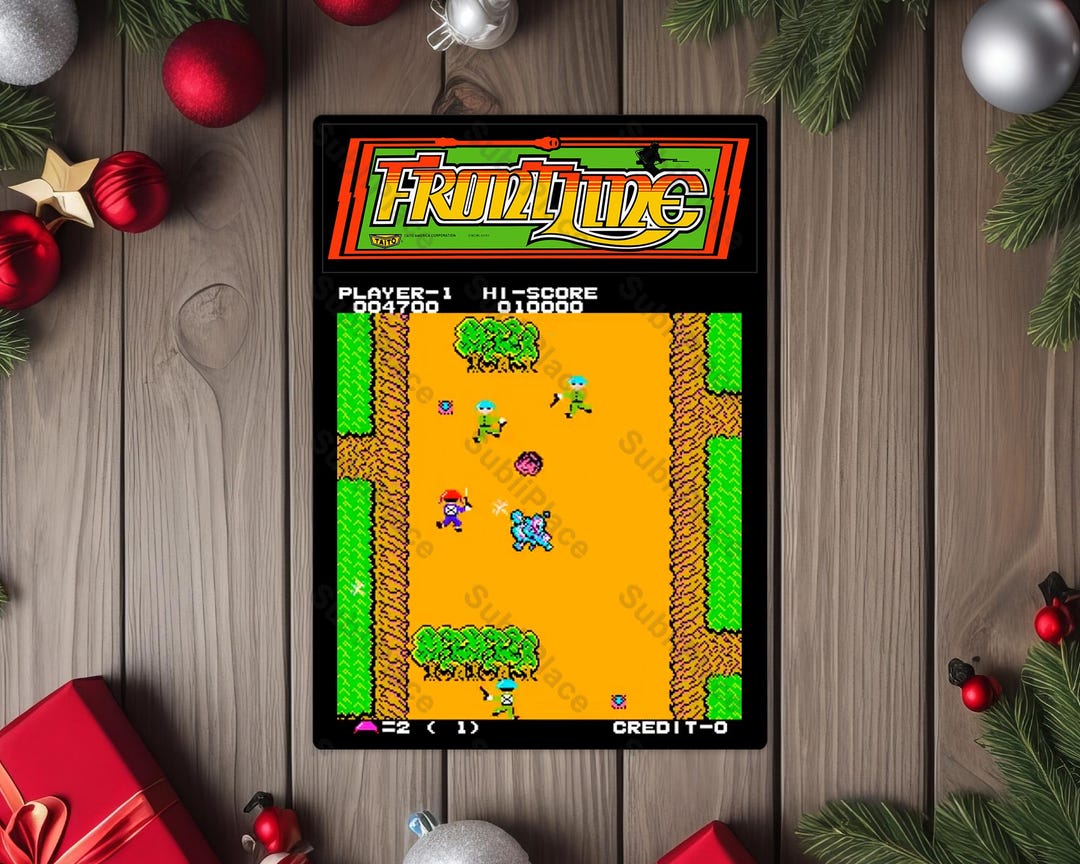 Front Line Arcade Game Marquee and Gameplay Screenshot Image on a 5