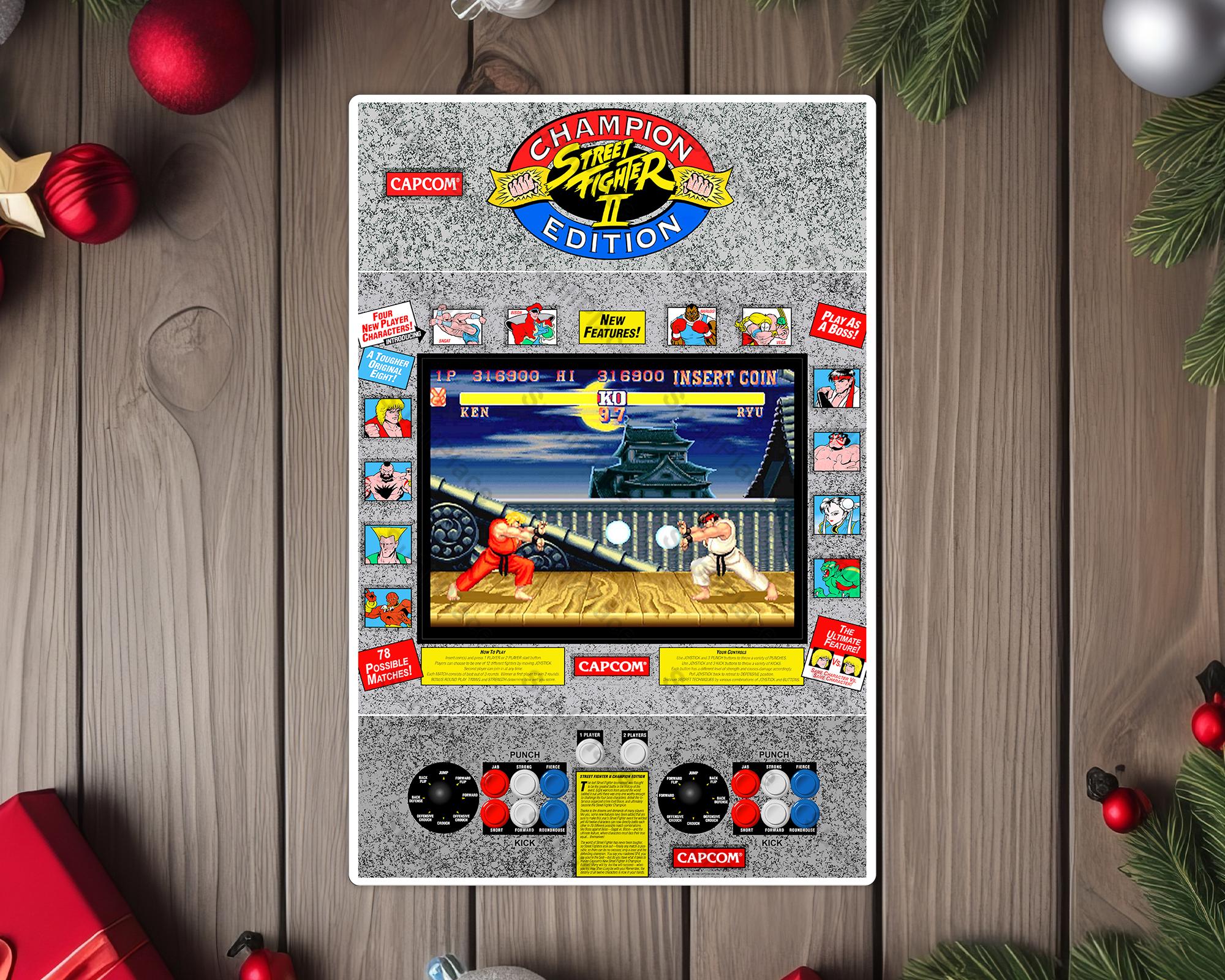 Street Fighter 2 Champion Edition Arcade Game Marquee, Bezel