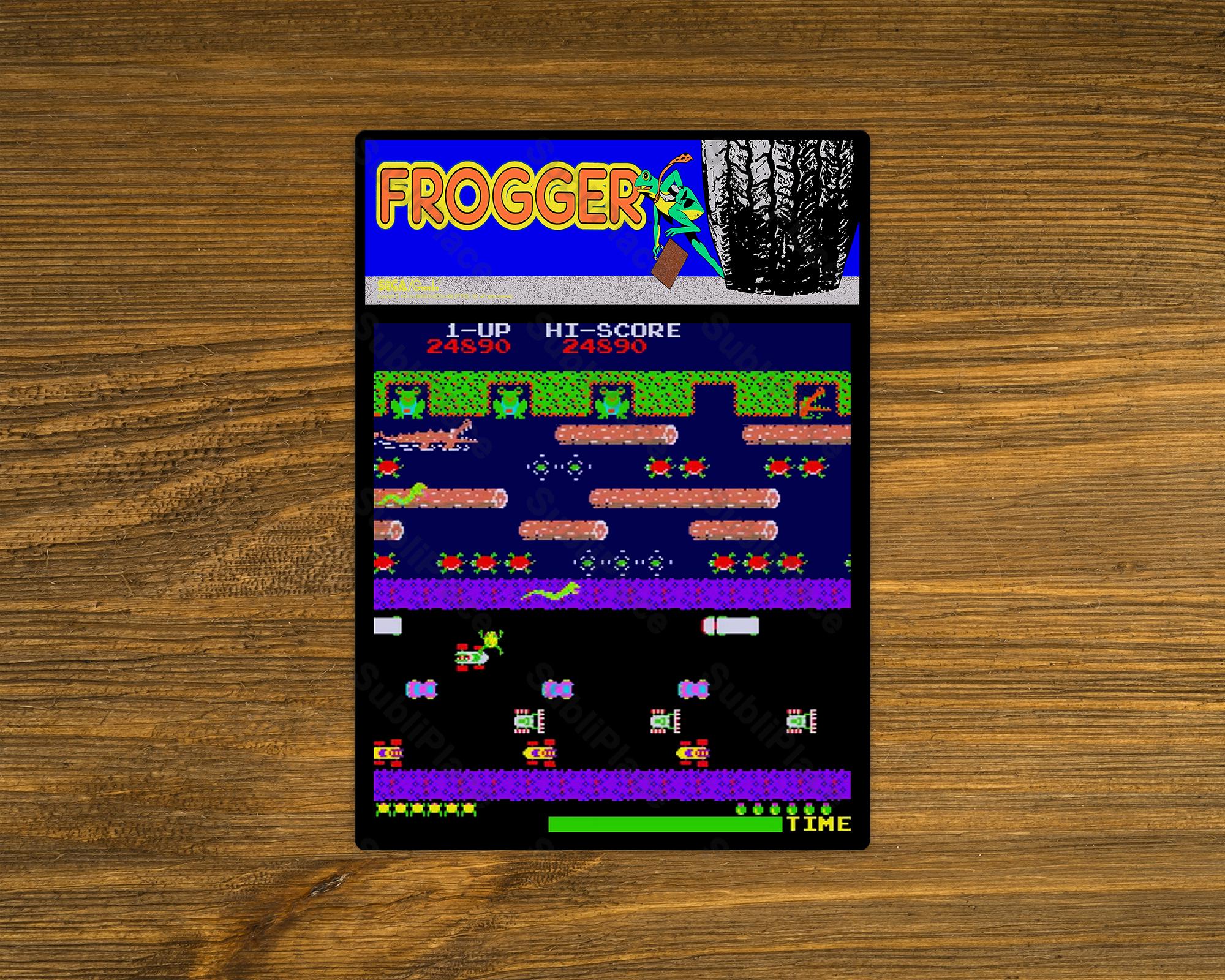 Frogger Arcade Machine Texture Frogger Arcade Game Marquee and Gameplay Screenshot Image on a 5