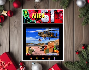 Area 51 Arcade Game Marquee, Bezel & Screenshot 8"x10" Metal Plate - High gloss with rounded corners - Image is sublimated into the plate