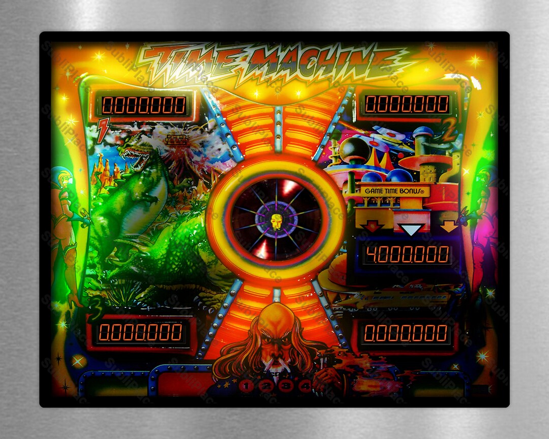 Time Machine Zaccaria 1983 Pinball Arcade Game Backglass Etsy