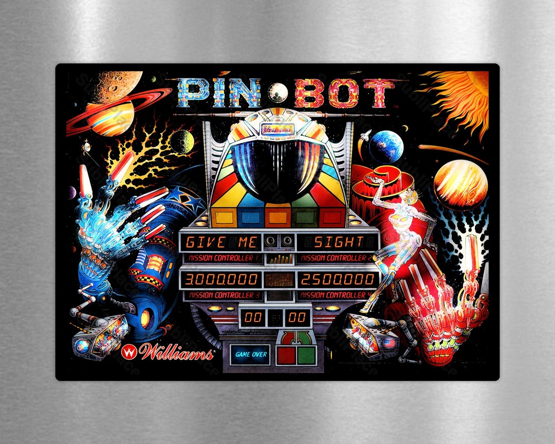Pinbot Pinball Arcade Game Backglass Image With No DMD Part on Etsy