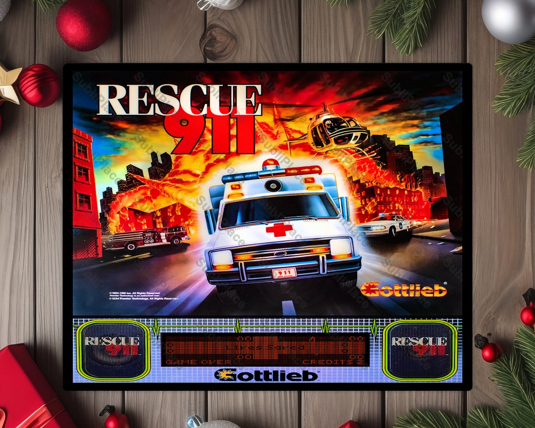 Rescue 911 - Pinball Arcade Game Backglass Image on 8