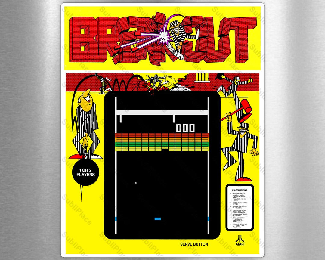 Breakout Arcade Game Marquee Bezel & Screenshot Etsy