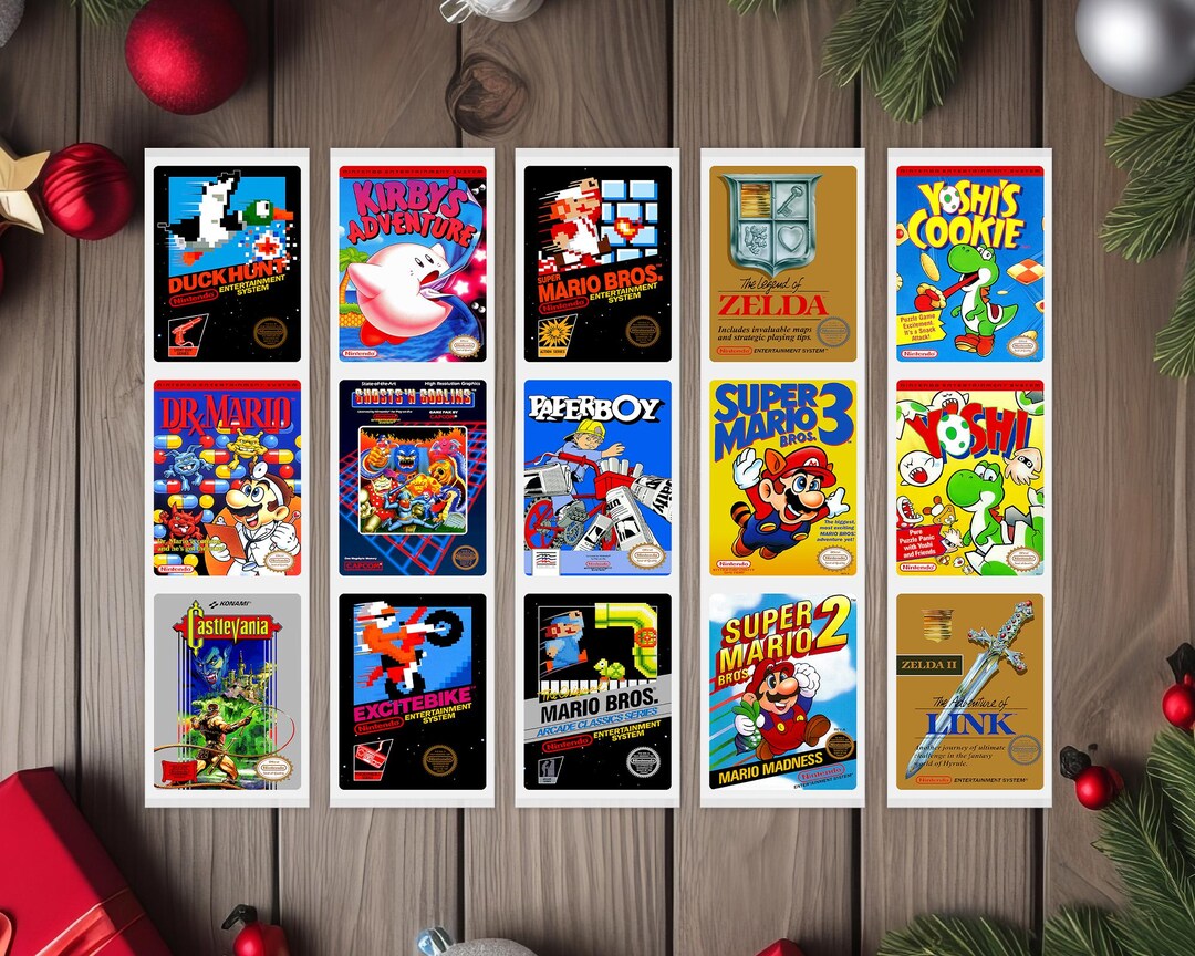 Set of 15 NES Box Cover Image Stickers - Each Sticker is 1.65