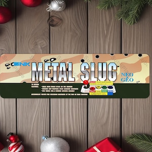 Metal Slug Arcade Game Marquee 4&quot;x13.5&quot; Metal Plate - High gloss with rounded corners - Image is sublimated into the plate