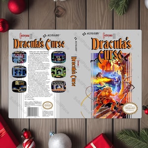 NES Castlevania 3 Dracula&#39;s Curse Box Cover image on a 8&quot;x12&quot; Metal Plate - High gloss w/ 1/8&quot; rounded corners - Image sublimated into plate