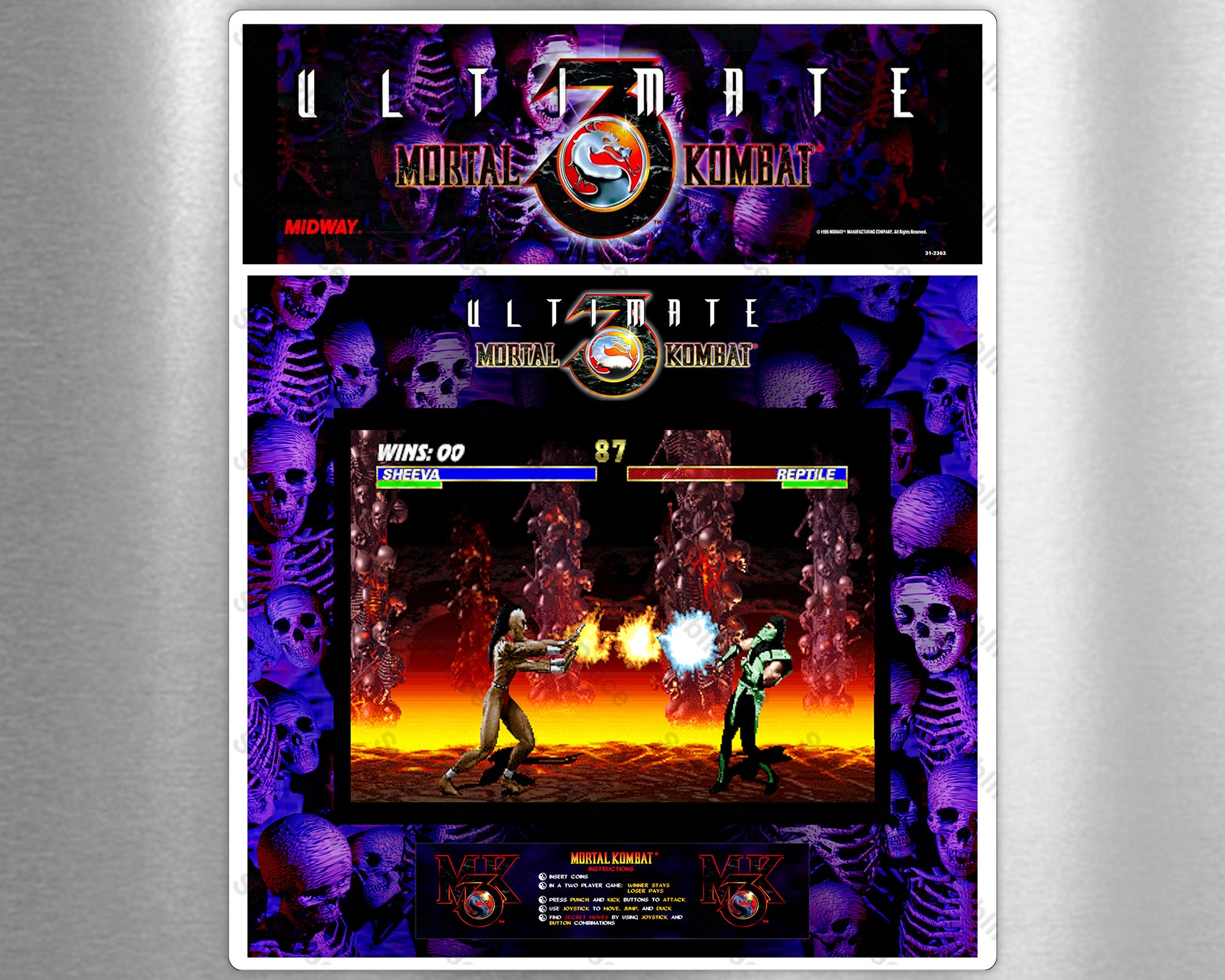 Mortal Kombat III - MK3 - Arcade Marquee