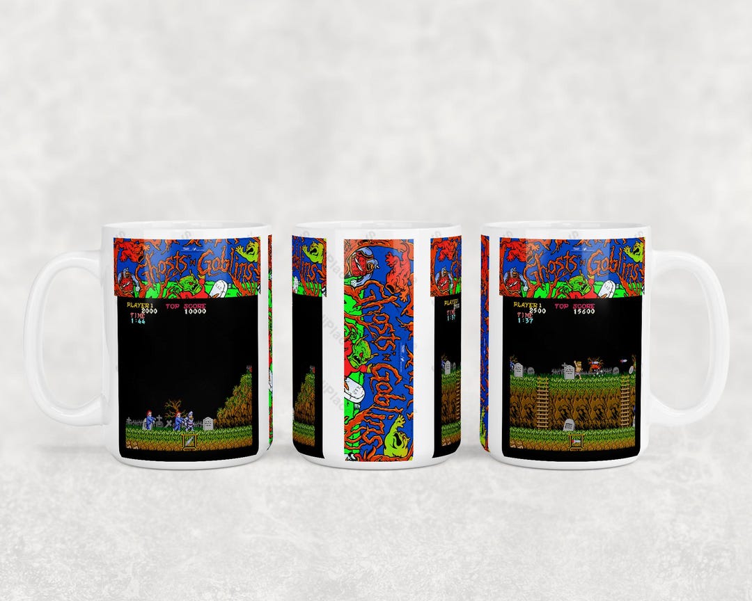 ghosts-n-goblins-arcade-game-15-oz-coffee-mug-has-marquee-with