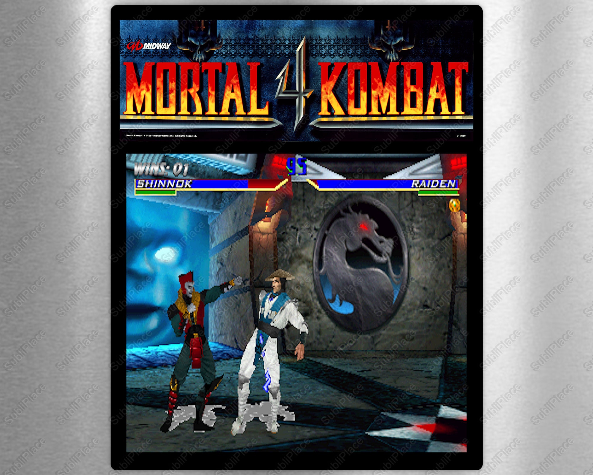 Mortal Kombat 4 Arcade Marquee - 26 x 8 - Arcade Marquee Dot Com