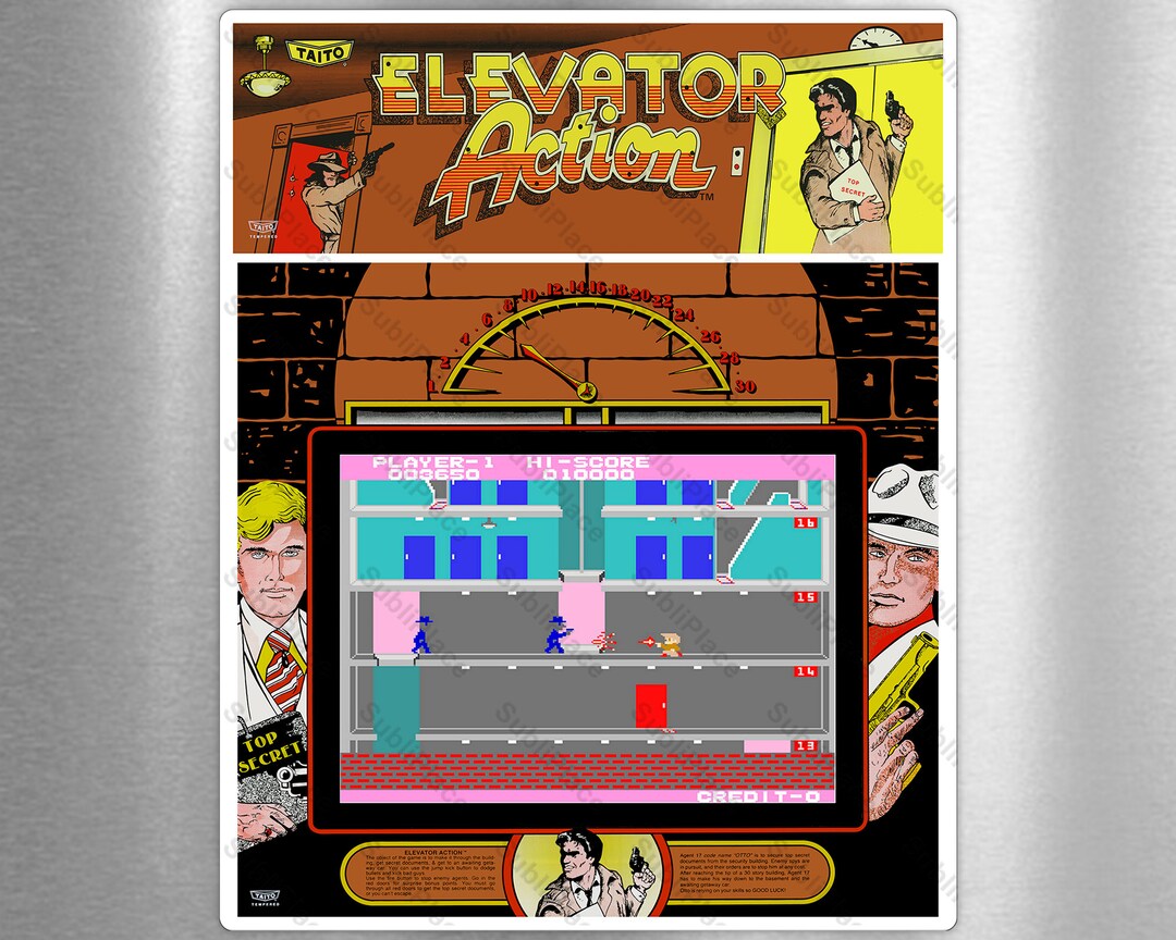 Elevator Action Arcade Game Marquee Bezel & Screenshot Etsy