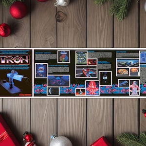 Tron Arcade Game 4-Page Flyer Promo Art 5.5&quot;x17.5&quot; Metal Plate - High gloss with rounded corners - Image is sublimated into the metal plate
