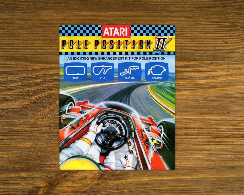 Pole Position Ii Pole Position II Arcade Game Flyer Promo Art Image on a 8