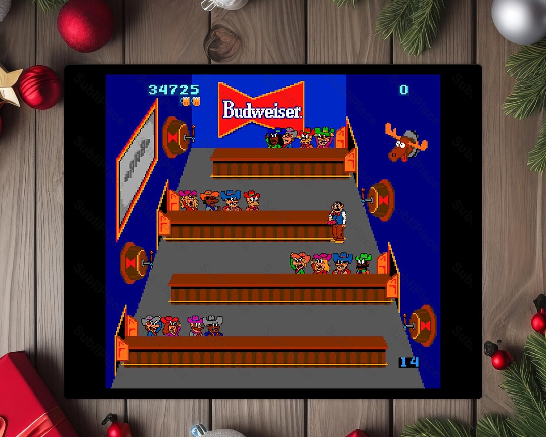 Tapper Arcade Game 34725 Screenshot Image on a 8x10 Metal Plate High ...