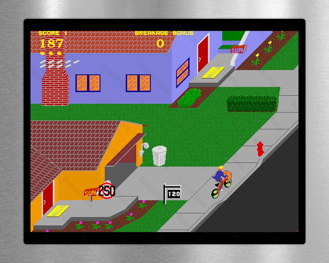 Paperboy Arcade Game 187 Score Screenshot 8x10 Metal Plate High