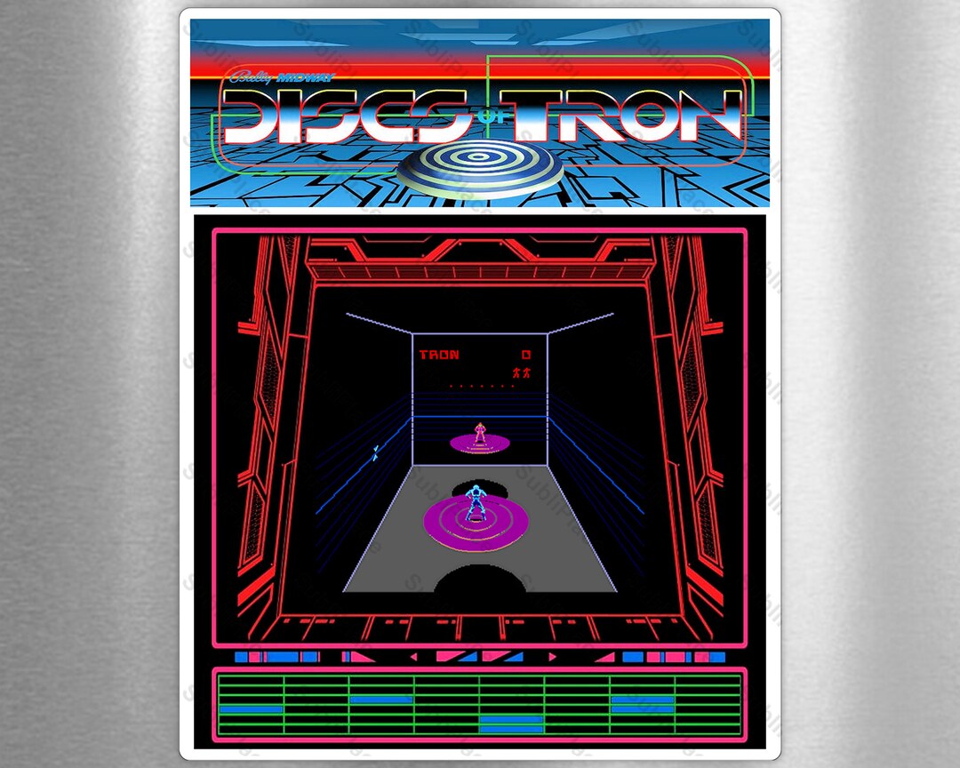 Discs of Tron Arcade Game Marquee, Bezel & Screenshot 8x10 Metal Plate