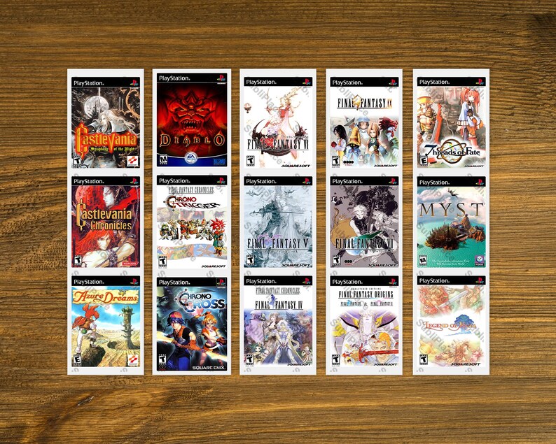 Ps1 Sticker Set of 15 Playstation PS1 Box Cover Image Stickers - Stickers Are 1.65 ...