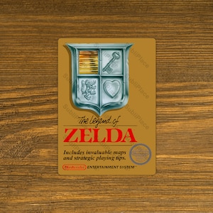 The Legend Of Zelda NES Box Cover Video Game image on Fridge Magnet 2.5&quot;x3.5&quot; Metal Plate - High gloss - Image is sublimated into the plate