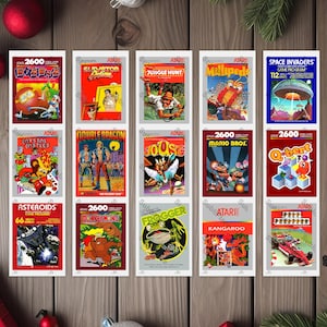 Set of 15 Atari 2600 Box Cover Image Stickers - Each Sticker is 1.65&quot; x 2.2&quot; - High gloss - Permanent Vinyl Stickers - Images Sublimated (B)