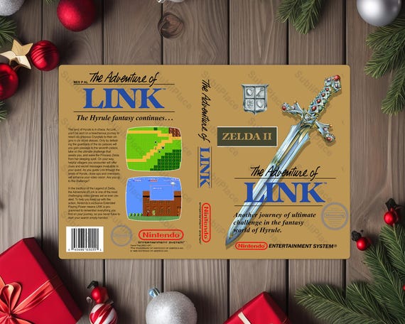 NES Zelda 2 - the Adventure of Link Box Cover Image on a 8