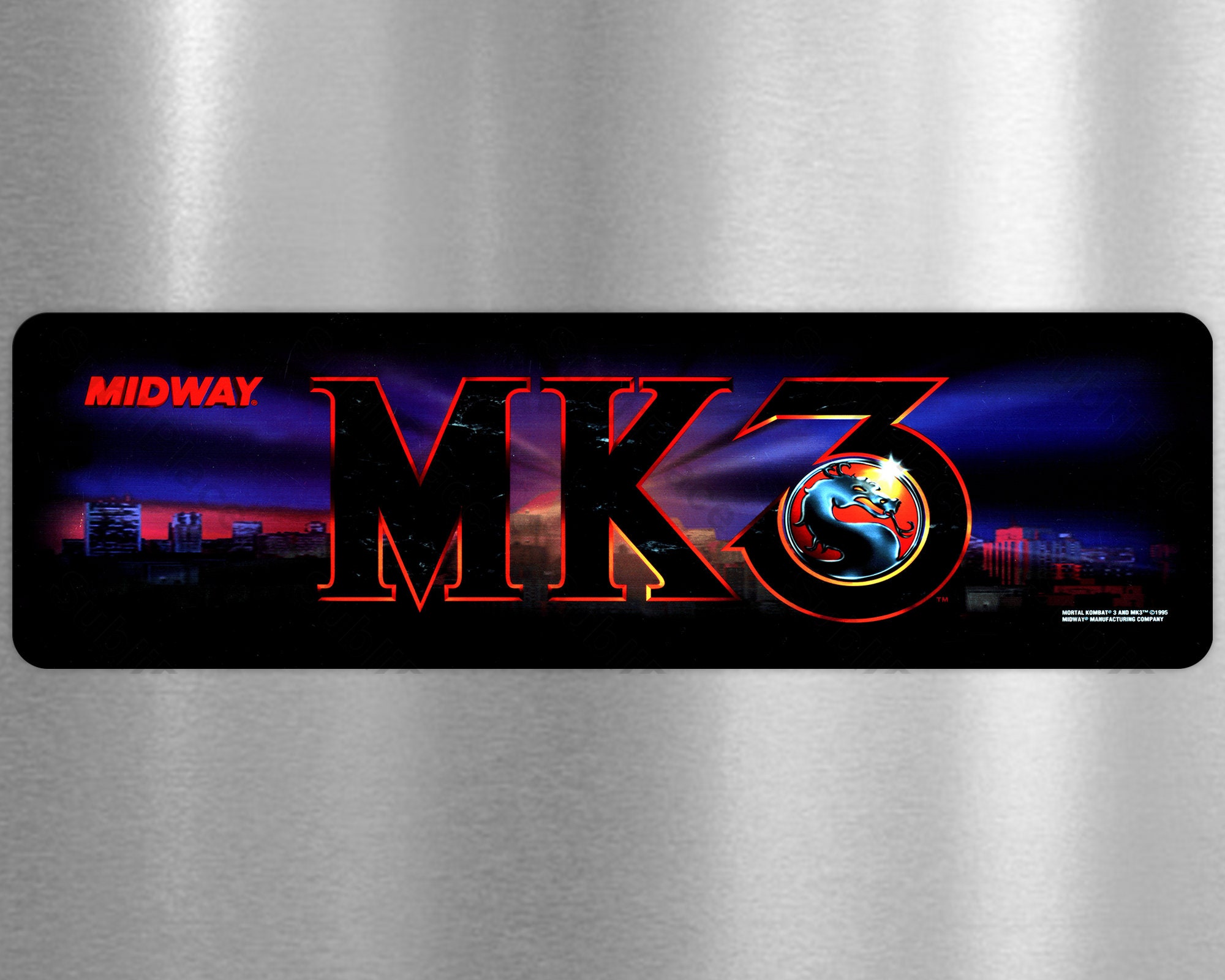 Mortal Kombat 3 Arcade Marquee - 26 x 8 - Arcade Marquee Dot Com
