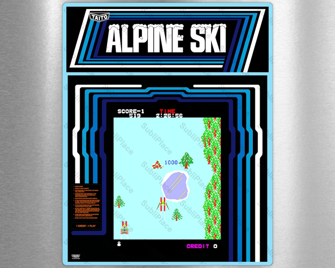 Alpine Ski Arcade Game Marquee Bezel & Screenshot Etsy