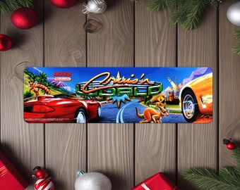 Cruis'n World Arcade Game Marquee 4"x13.5" Metal Plate - High gloss with rounded corners - Image is sublimated into the metal plate