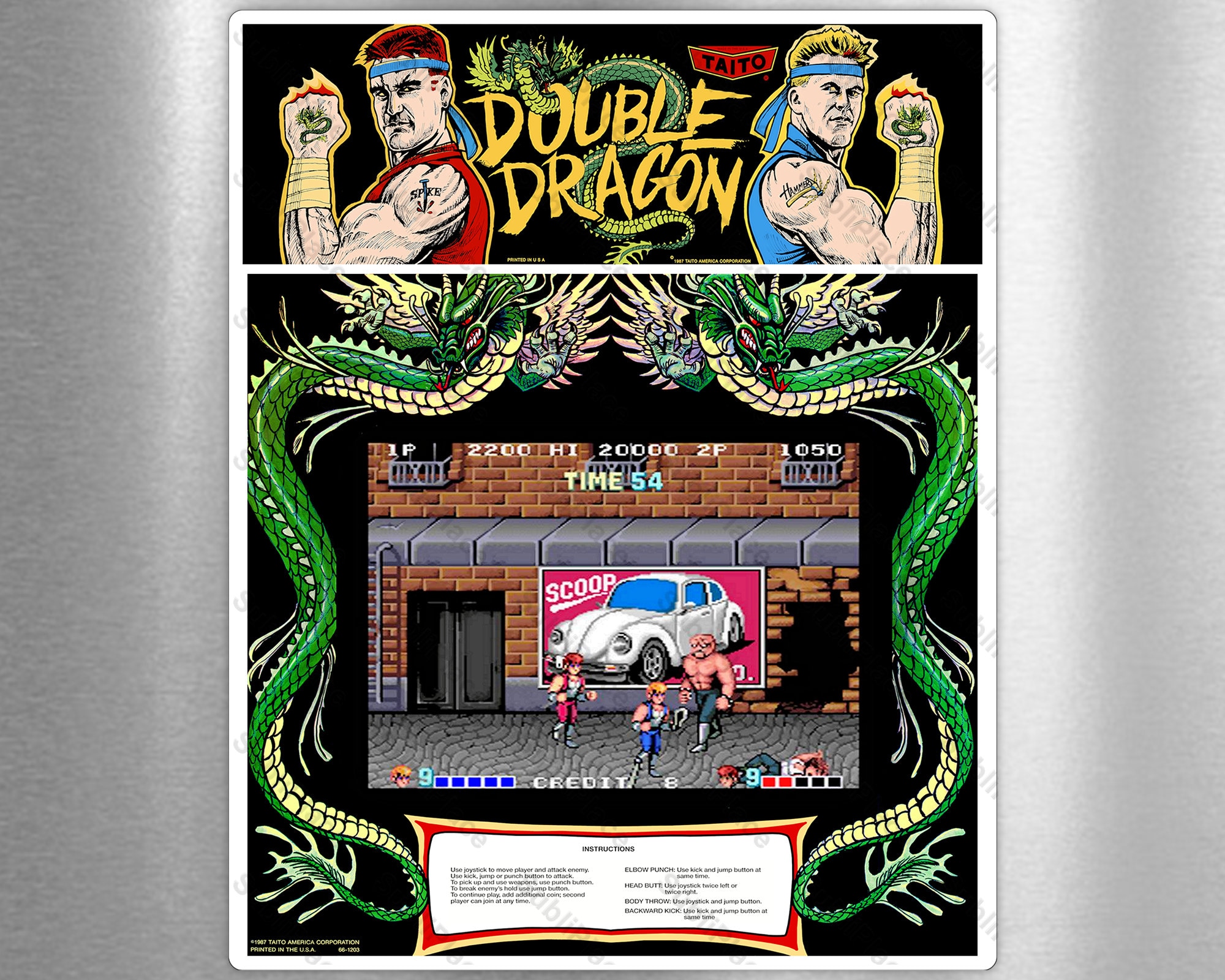 iiRcade Double Dragon Complete Graphics Kit