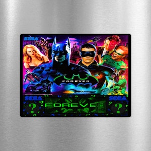 Batman Forever Pinball Backglass With Green DMD Image on a Arcade Game ...