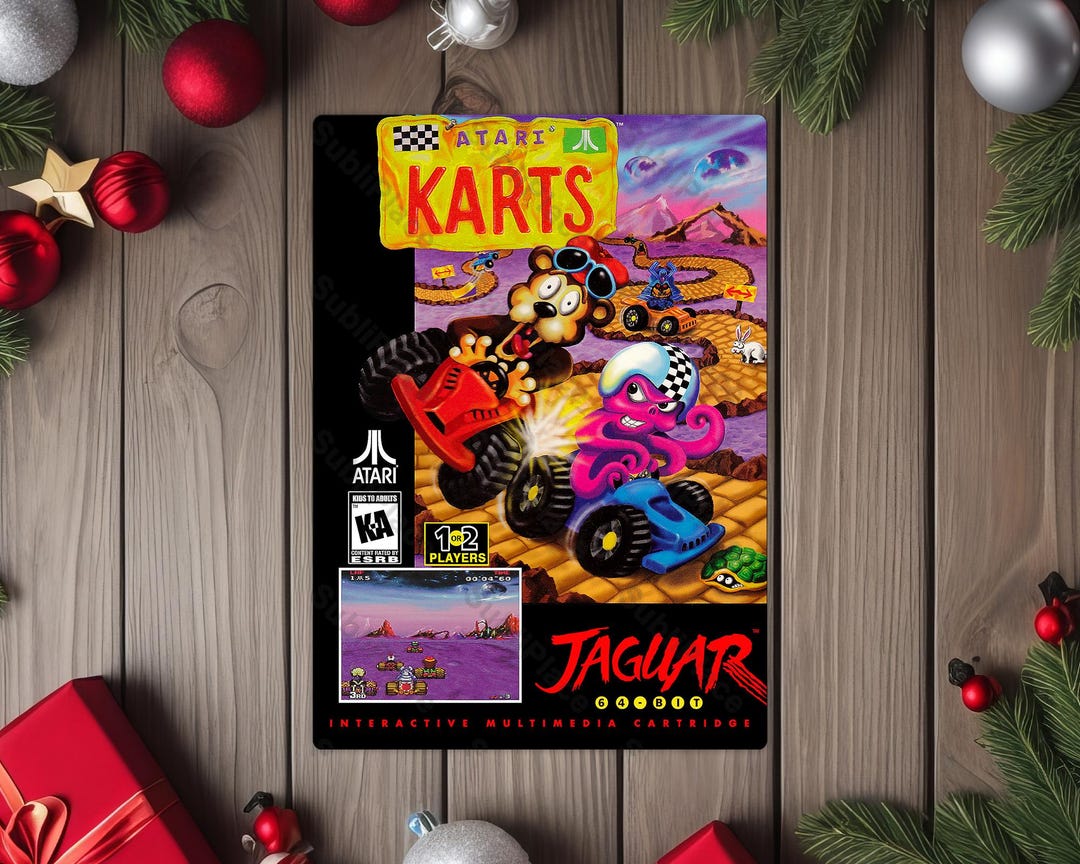 Atari Jaguar Atari Karts Box Cover Video Game Image on a 5