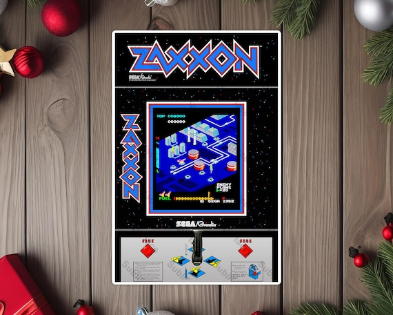 Zaxxon Arcade Game Marquee, Bezel, Screenshot & Control Panel