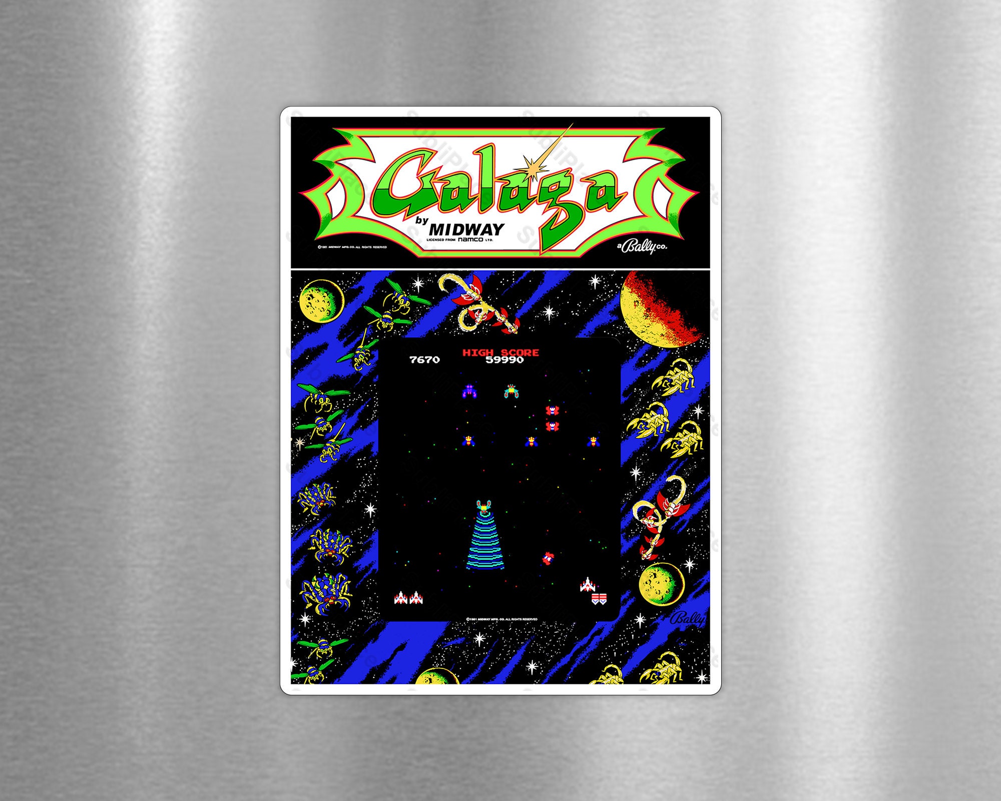 Galaga Arcade Game Fridge Magnet 3