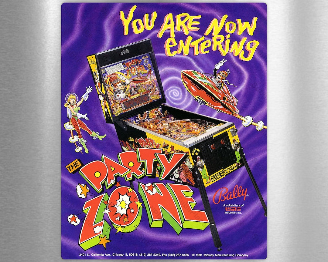The Party Zone Pinball Arcade Game Flyer Promo Art Etsy
