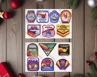 13 Activision Atari Patch Stickers - Each Sticker Is Approximate 60% Scale - High gloss - Permanent Vinyl Stickers - Images Sublimated (2)