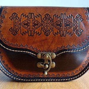 Handmade Leather Bag Women-Mom Birthday Gift-Handmade Brown Purse-Leather Tote Bag-Bag Strap Crossbody-Small Evening Bag-Vintage Design Bag