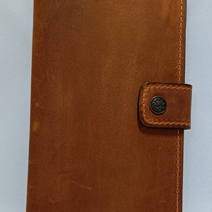 Portefeuille en cuir marron Long sac à main-cadeau de la Saint-Valentin-femmes porte-monnaie à glissière-bouton fermer portefeuille-portefeuille en cuir avec poche à monnaie