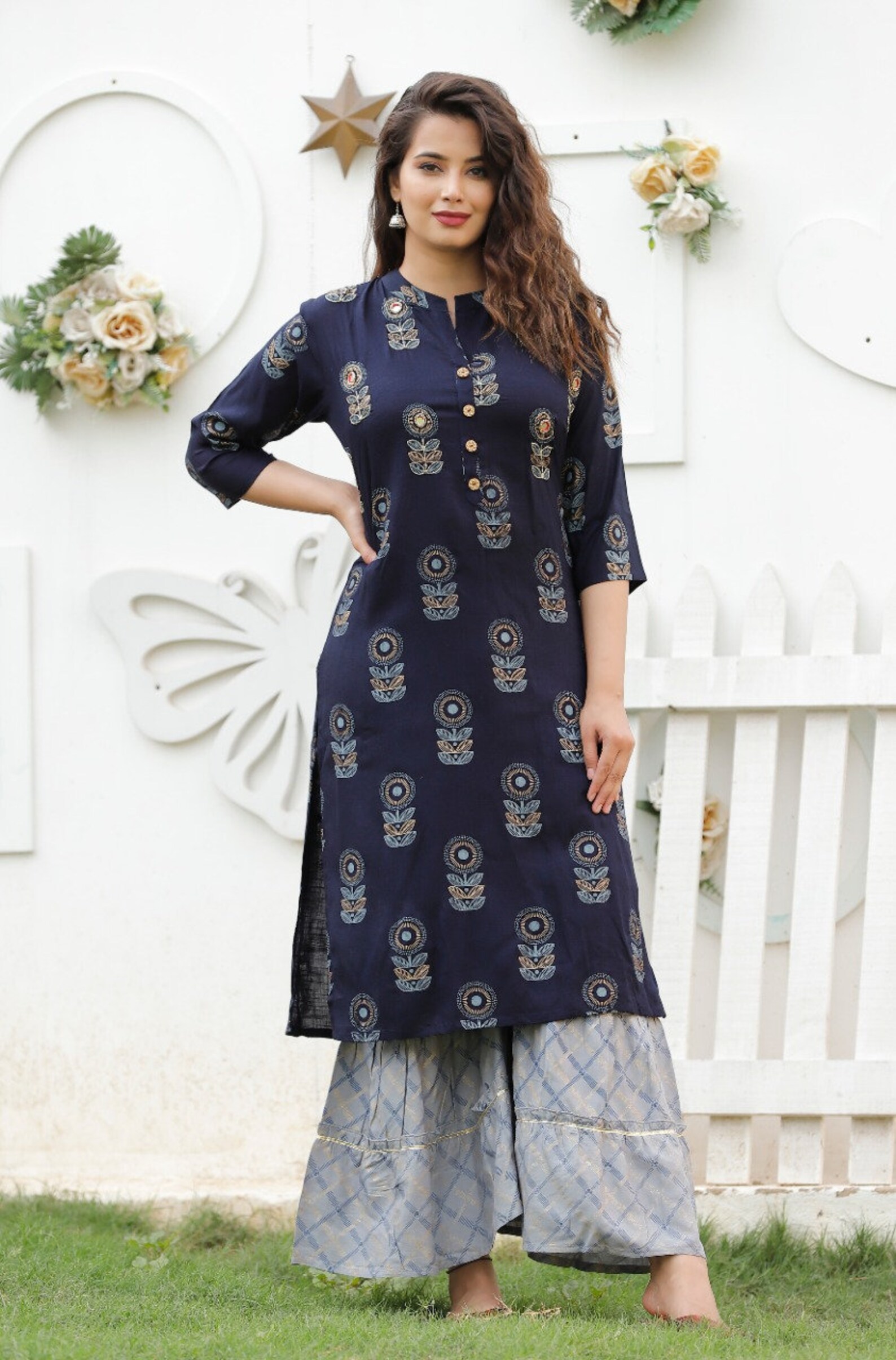 kurti with sharara set