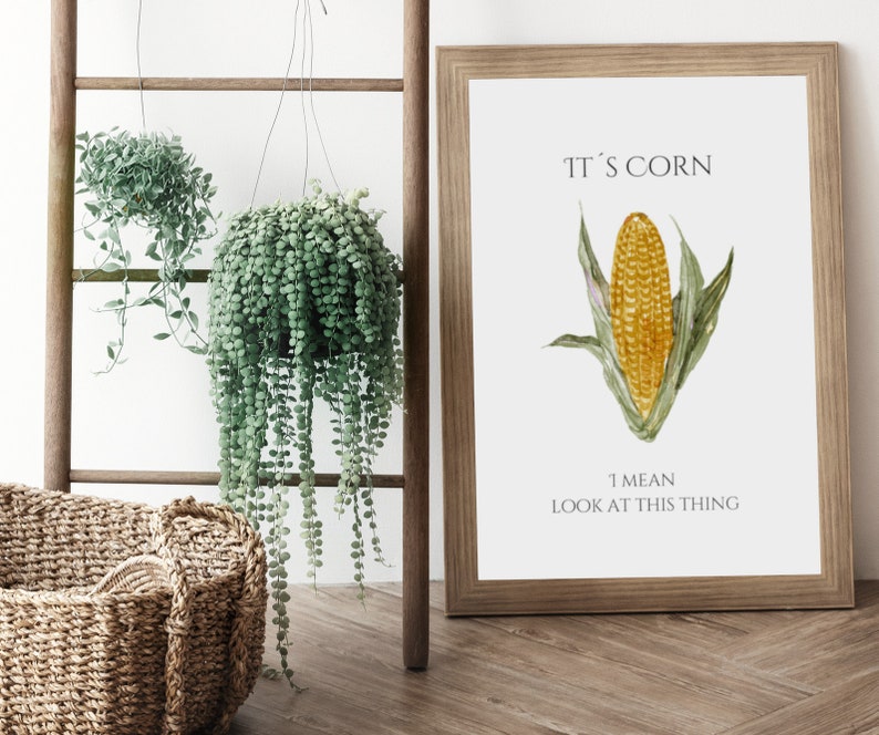 Its Corn Print, Printable Corn Kid Art, Corn Song Wall Art, Digital
