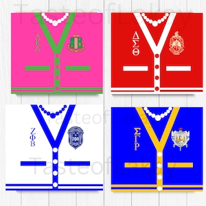 AKA, DST, ZPhiB, SGRho Sorority, Cardigan, 20oz Skinny Tumbler Sublimation Design, Straight Tumbler Wrap, All 4 Instant Digital Download PNG