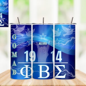 Phi Beta Sigma Tumbler Wrap, 20oz tumbler , gift for him, Tumbler Wrap for Sublimation png, 1914 Blu Phi, Dove Love, Fraternity Gift, GOMAB
