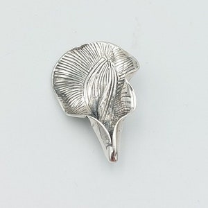 Sterling silver 925 brooch vintage irregular boho style leaf