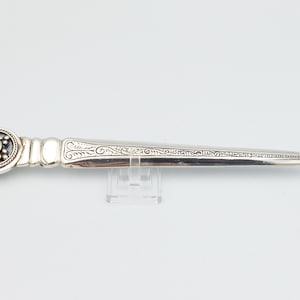 Sterling Silber 925 handgemachter Papierschneider Vintage Unikat graviertes Design und Lapis Steine