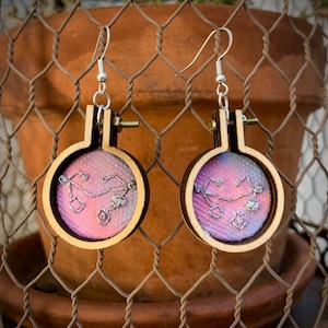 She-ra Failsafe Heart Embroidery Hoop Earrings