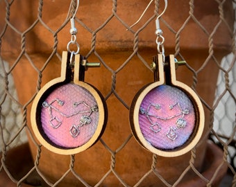 She-ra Failsafe Heart Embroidery Hoop Earrings