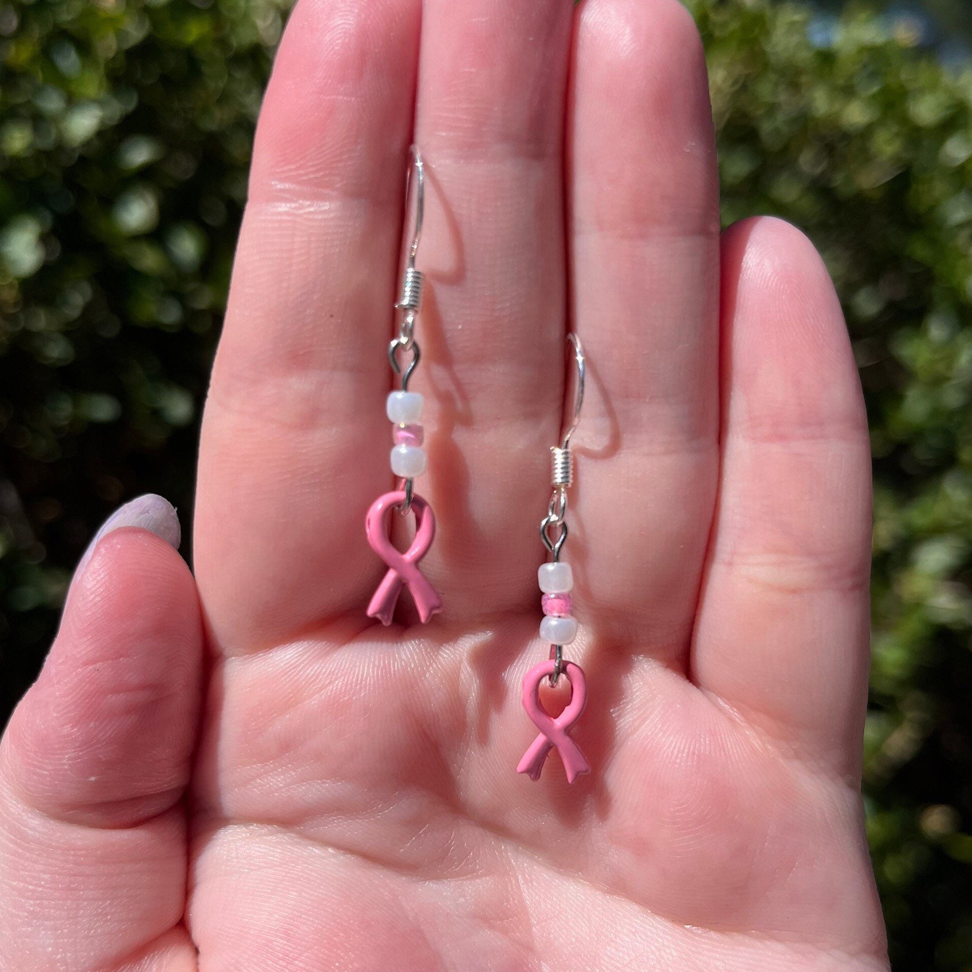 Breast Cancer Awareness Ribbon Earrings - Pink Awareness